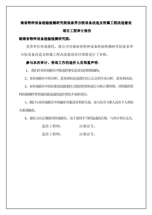 预算审核报告