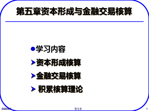 2020年《国民经济核算》第五章参照模板可编辑