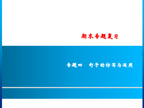 期末专题复习 专题四 句子的仿写与运用