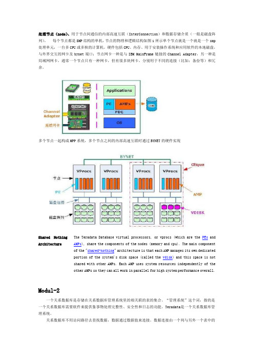 TeraData数据库学习笔记