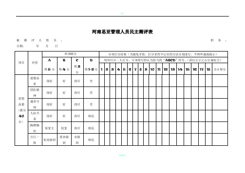中层管理人员考核表(终审版)