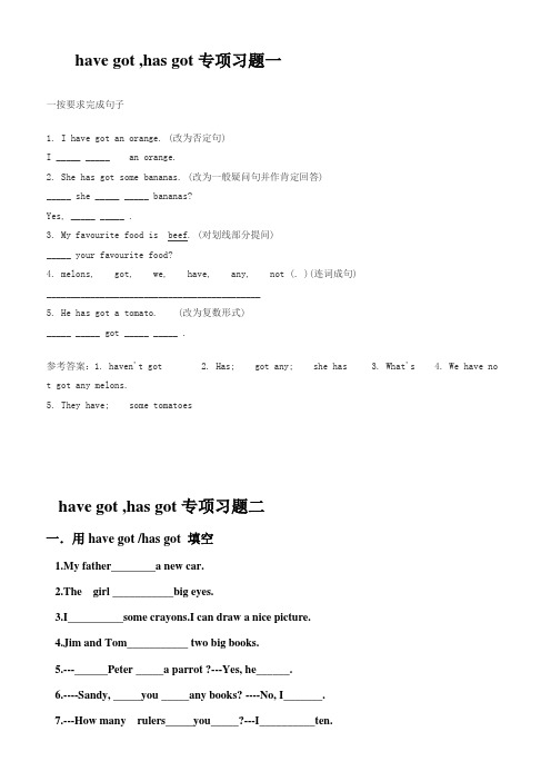 6.have-got-has-got专项题