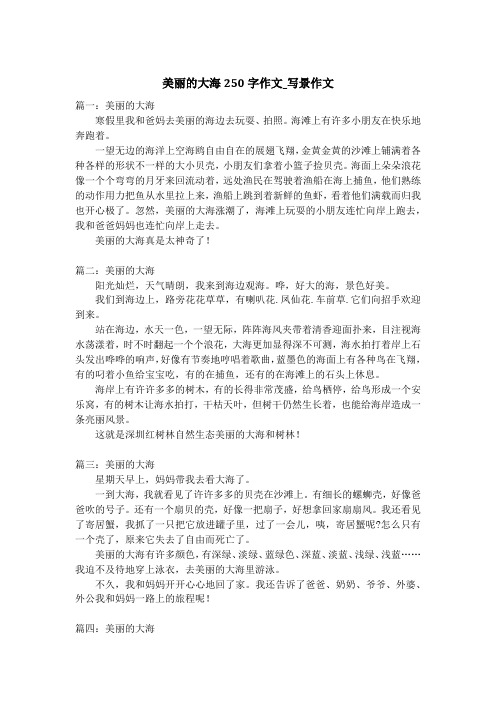 美丽的大海250字作文_写景作文