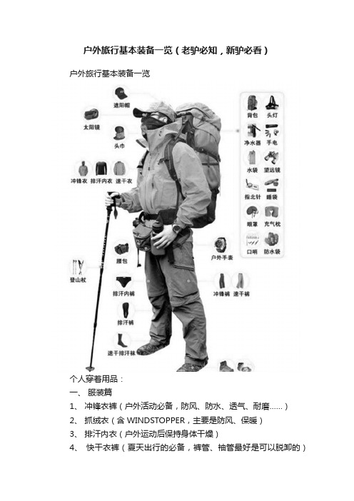 户外旅行基本装备一览（老驴必知，新驴必看）