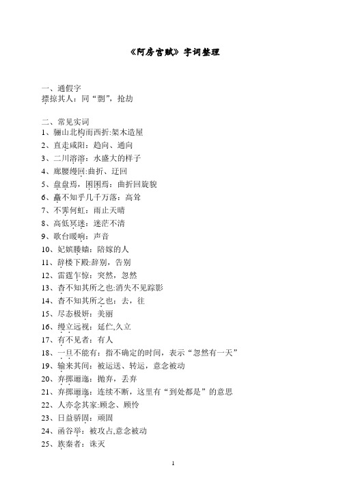 《阿房宫赋》字词整理