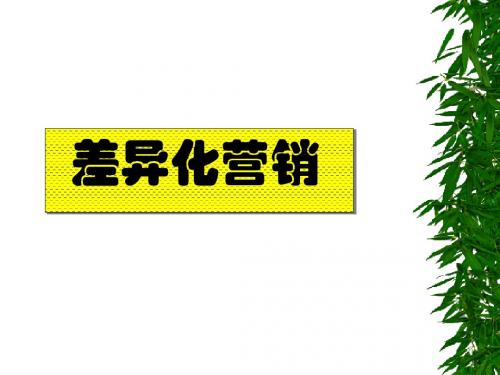 差异化营销培训课件(ppt 40张)