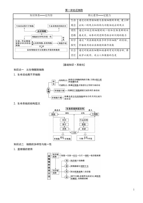高考生物人教版一轮复习第一讲走近细胞