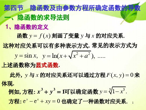 隐函数与参数式函数的求导.ppt