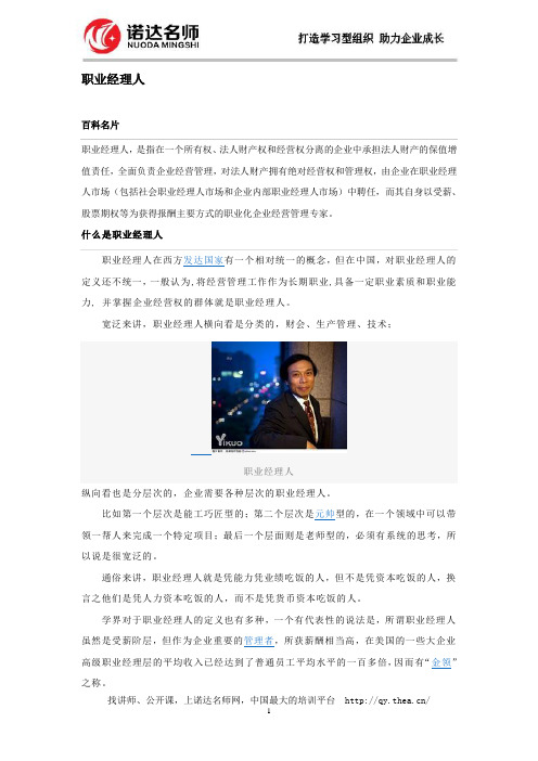 什么是职业经理人