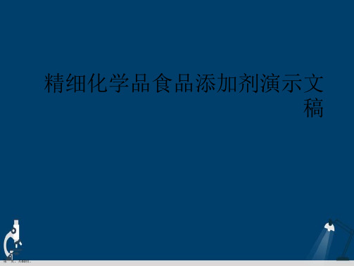 精细化学品食品添加剂演示文稿
