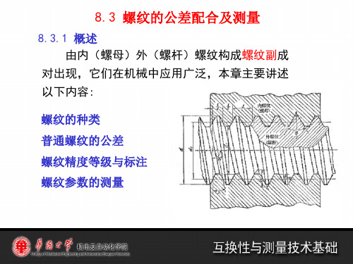 第8章 螺纹的公差配合及测量