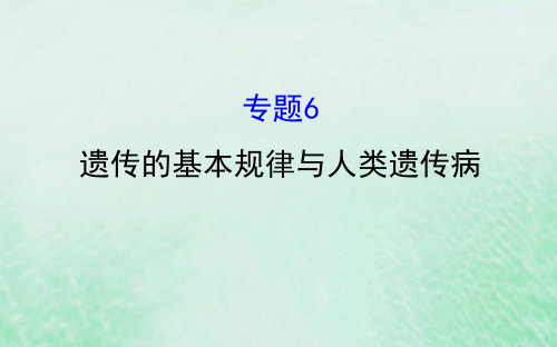 2019版高考生物二轮复习专题六遗传的基本规律与人类遗传参件