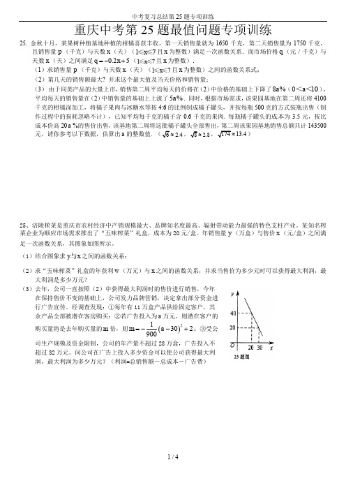 中考复习总结第25题专项训练