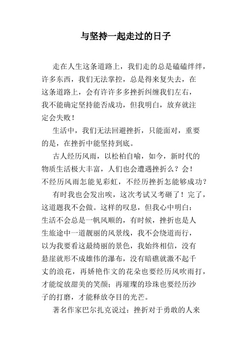 与坚持一起走过的日子
