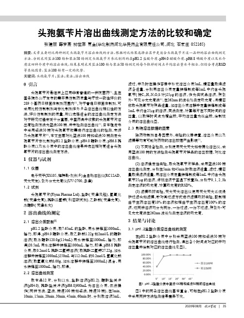 头孢氨苄片溶出曲线测定方法的比较和确定