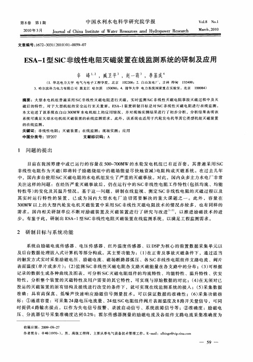ESA-1型SiC非线性电阻灭磁装置在线监测系统的研制及应用