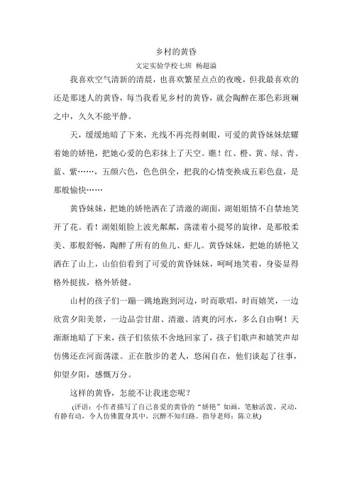 乡村的黄昏(杨超溢)