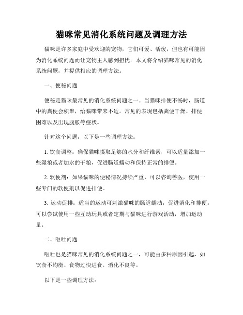 猫咪常见消化系统问题及调理方法