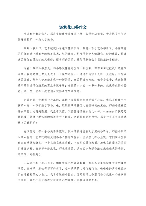 游繁花山谷作文