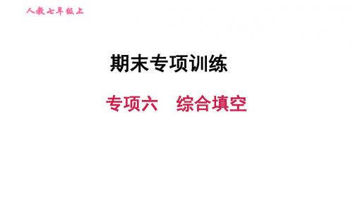 初中英语新目标(Go for it)版七年级上期末专项六 综合填空