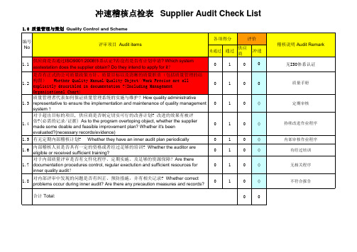 副本供应商稽核点检表Audit Check List(双语版)(1)