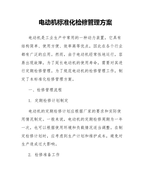 电动机标准化检修管理方案