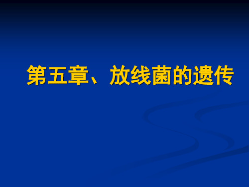 微生物遗传学第五章 放线菌的遗传