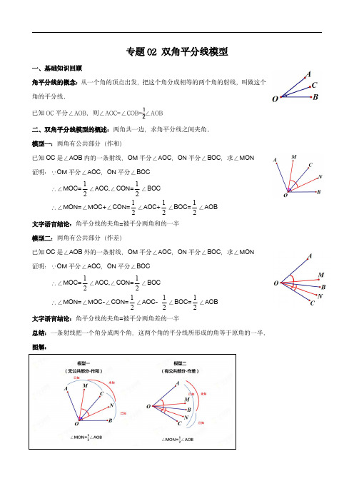 中考数学复习满分突破(全国通用)：专题02 双角平分线模型(解析版)