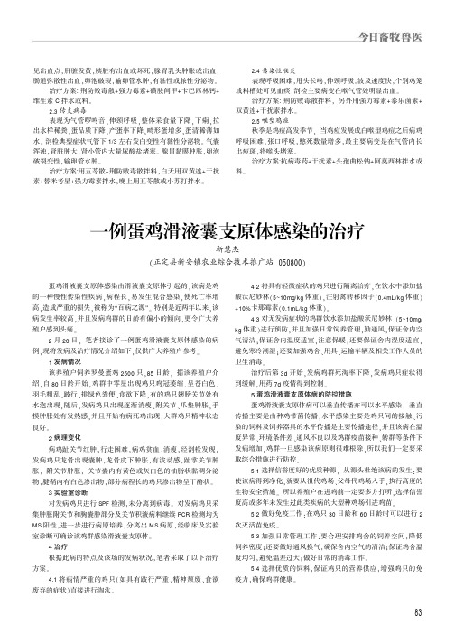一例蛋鸡滑液囊支原体感染的治疗