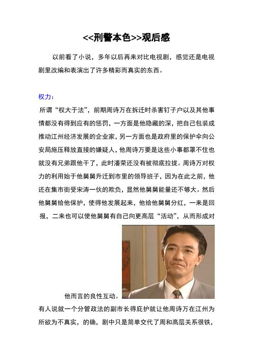 刑警本色观后感