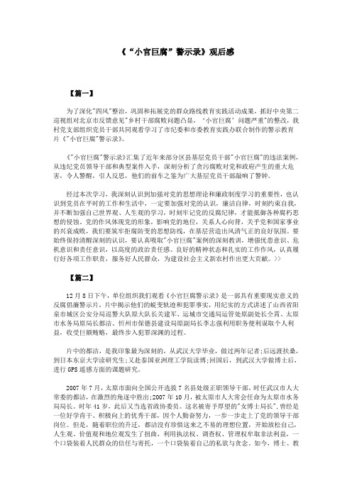 《“小官巨腐”警示录》观后感