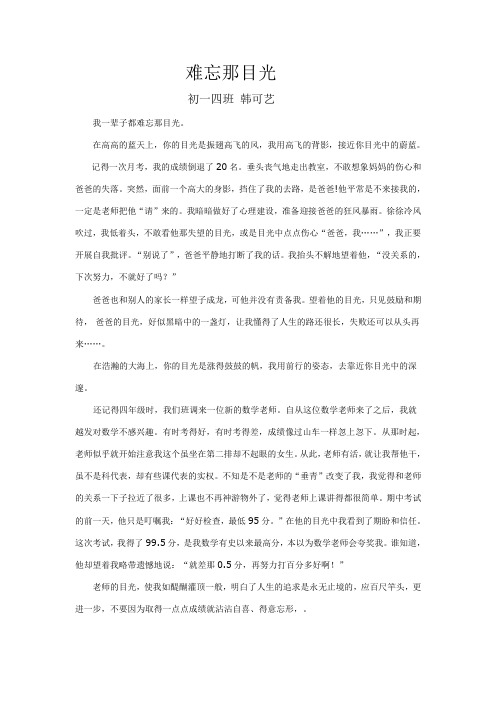 作文难忘那目光