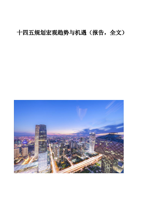 十四五规划宏观趋势与机遇(报告,全文)