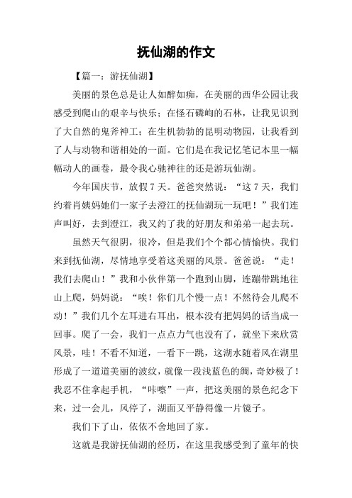 抚仙湖的作文