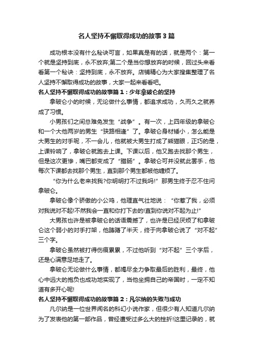 名人坚持不懈取得成功的故事3篇