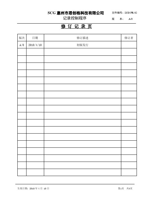 PR-02记录控制程序