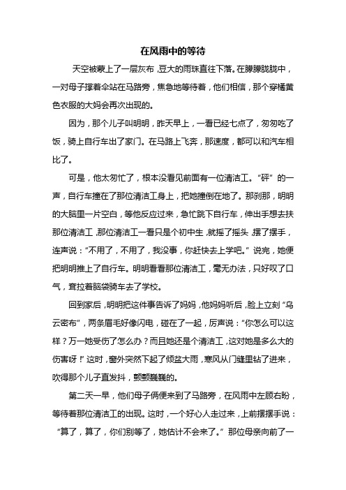 四年级作文：在风雨中的等待作文800字