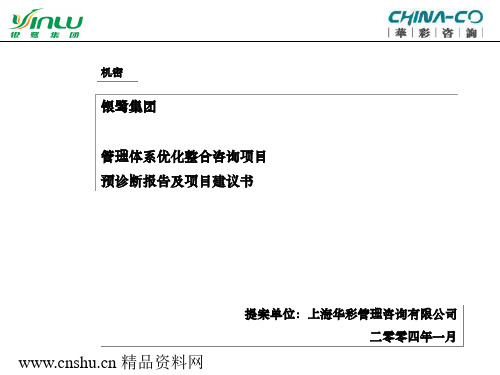 企业诊断-某集团预诊断报告及项目建议书(ppt174页)