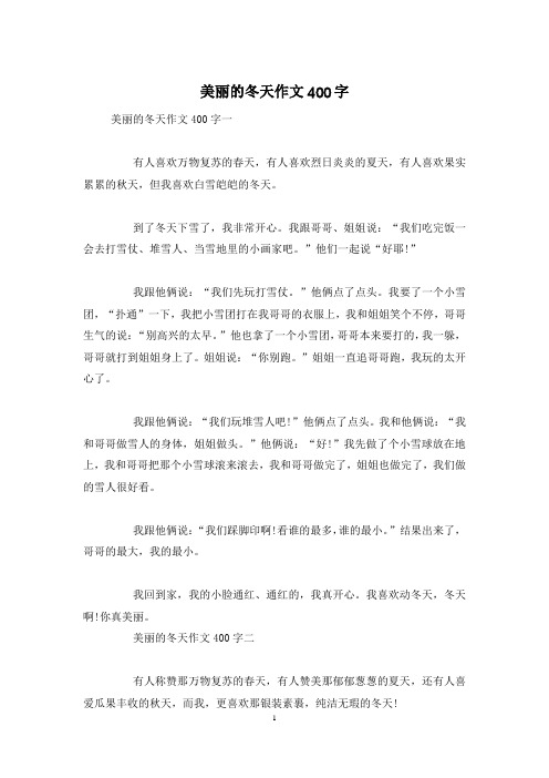 美丽的冬天作文400字