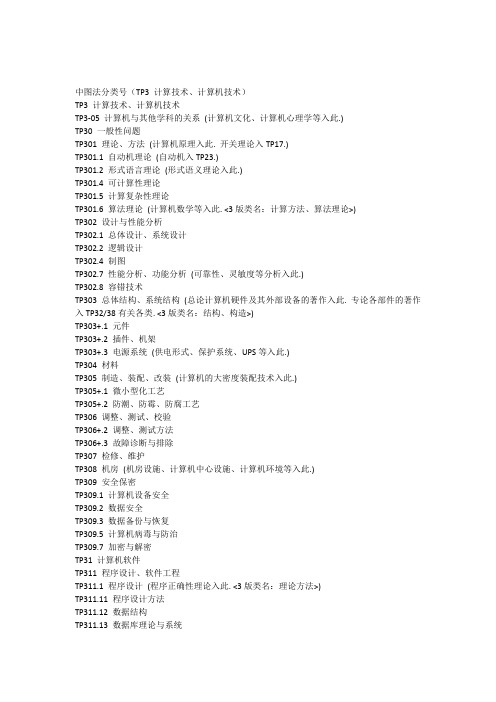 中图法分类号(TP3计算技术计算机技术)