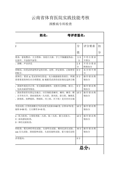 颈椎专科检查