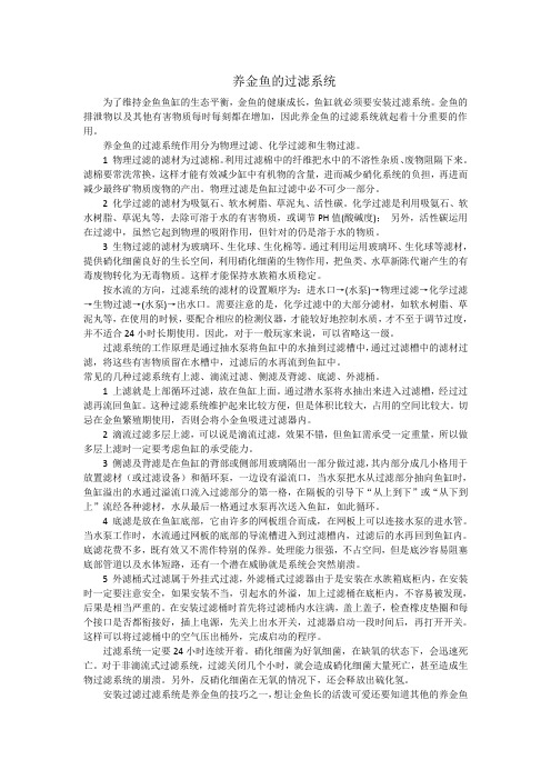 养金鱼的过滤系统
