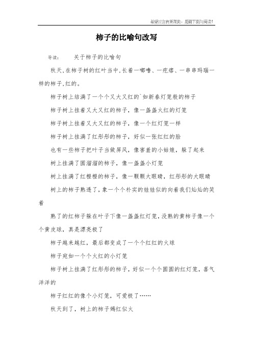 柿子的比喻句改写