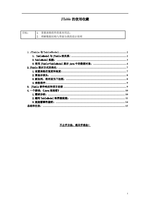 JTable的使用