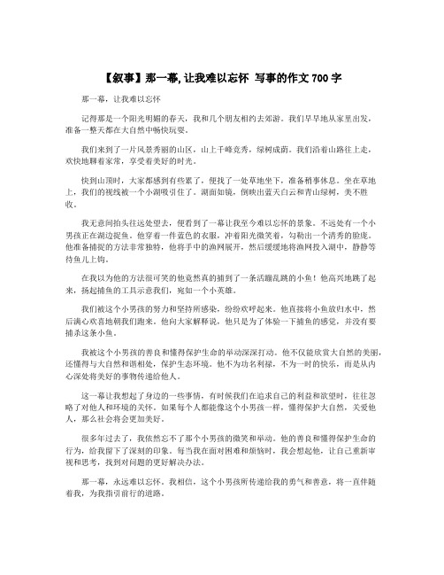 【叙事】那一幕,让我难以忘怀 写事的作文700字