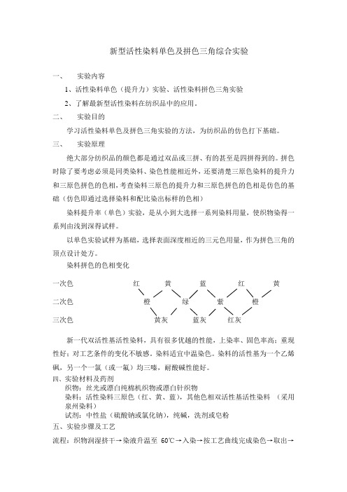 活性染料单色及拼色三角实验