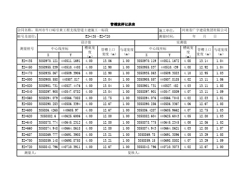 管槽开挖放样测量成果