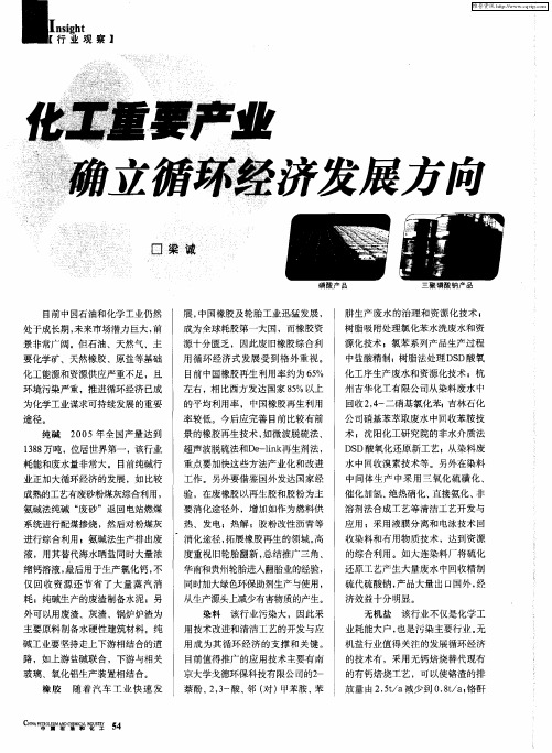 化工重要产业确立循环经济发展方向