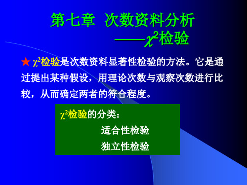 第七章次数资料分析——2检验