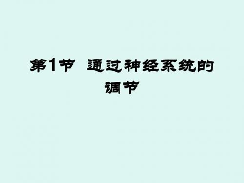 2.1通过神经系统的调节PPT